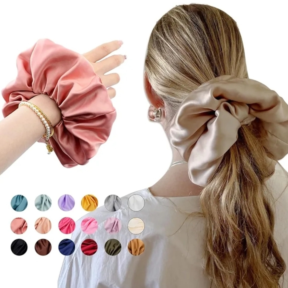 18 Colors XXXL-Large Jumbo Scrunchies Oversized Hair Scrunchies Satin Elastics